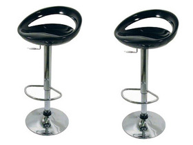 Lot de 2 tabourets de bar KEVIN noirs