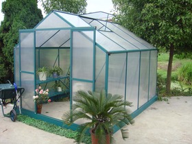 Serre Jardin Polycarbonate Dahlia Vert Sapin 7.5 m2