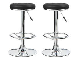 Lot de 2 Tabourets de Bar TONY Noir en Simili Cuir