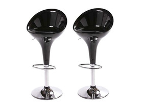 Lot de 2 Tabourets de Bar CHRIS Noir