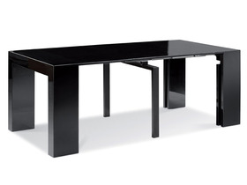 Table Repas Extensible Julio - en MDF laqu&eacute; Noir