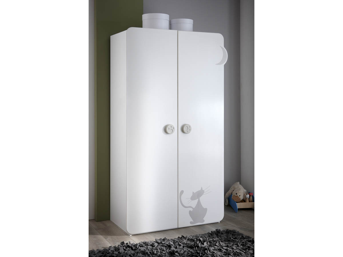 Armoire Kitty 106 X 57 X 185 Cm Blanc